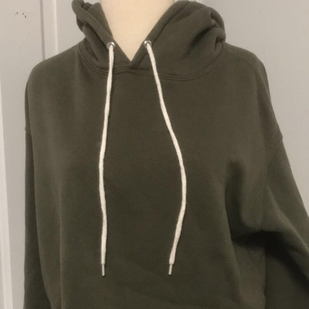 Wild Fable Olive Green Cropped Hoodie